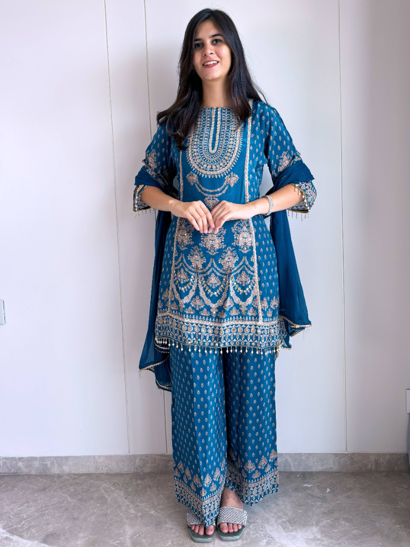 Navy Blue Pure Crepe suit