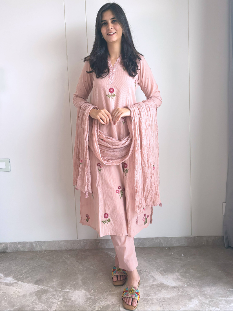 Pure Cotton Embroidery Suit – Comfort Meets Style